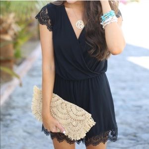 NWOT TopShop Black Lace Romper